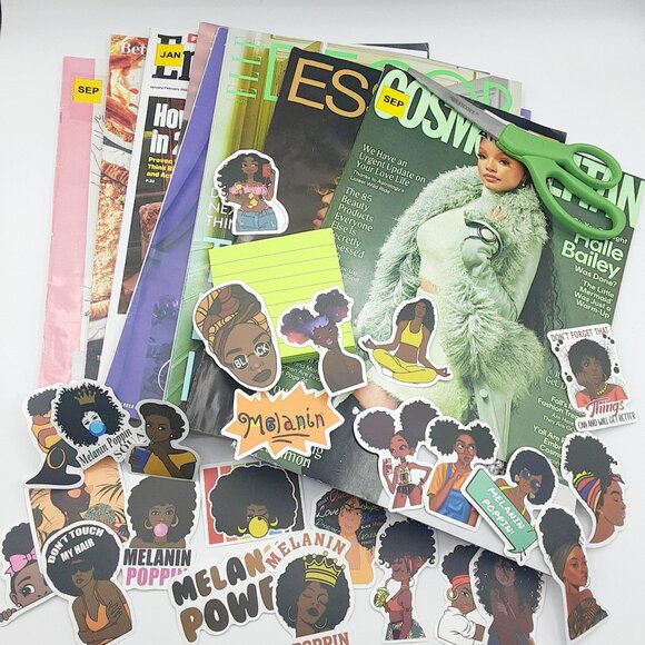 Vision Board Kit #5 - 7 magazines, 25 stickers, scissors, post it notes - Picture 1 of 2